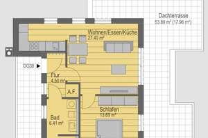 Neuwertige 2 Zimmer-Penthouse-Wohnung mit großer Dachterrasse – Die vollständige Adresse der Immobilie erhältst du vom Anbieter., 94315 Kernstadt, Straubing – Vorschaubild 12