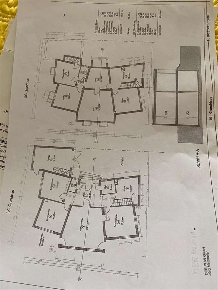 Grundriss EG, KG und Schnitt