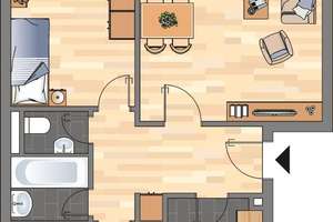 3-Zimmer-Wohnung in Wolfsburg Vorsfelde – Hermann-Löns-Straße 37, 38448 Vorsfelde, Wolfsburg – Vorschaubild 2