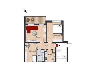 Moderne Wohnung mit Loggia // 2.OG links – Vogtlandweg 27, 38440 Laagberg, Wolfsburg – Vorschaubild 3