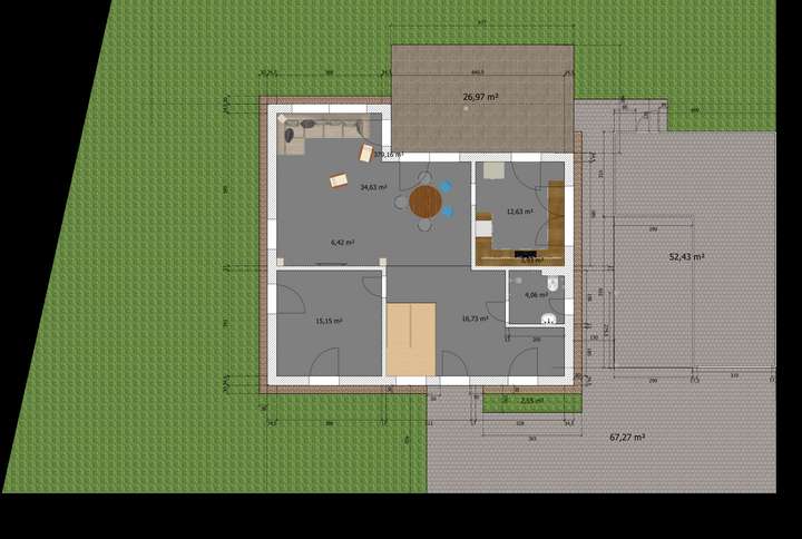 Grundriss EG mit Garten