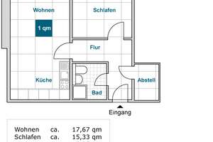 Zentrale 2-Zimmer-Wohnung mit Balkon, offener Küche und Badewanne! – Grunaer Str. 18, 1069 Pirnaische Vorstadt, Dresden – Vorschaubild 2