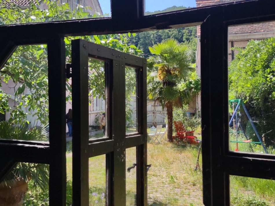 Blick vom Atelierbereich