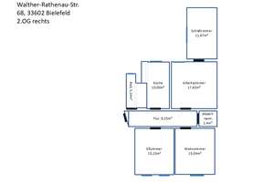 Zentrumnahe, helle 4 Zimmer-Wohnung, WG-tauglich, Küche optional, Fernwärme – Walther-Rathenau-Str. 68, 33602 Mitte, Bielefeld – Vorschaubild 3