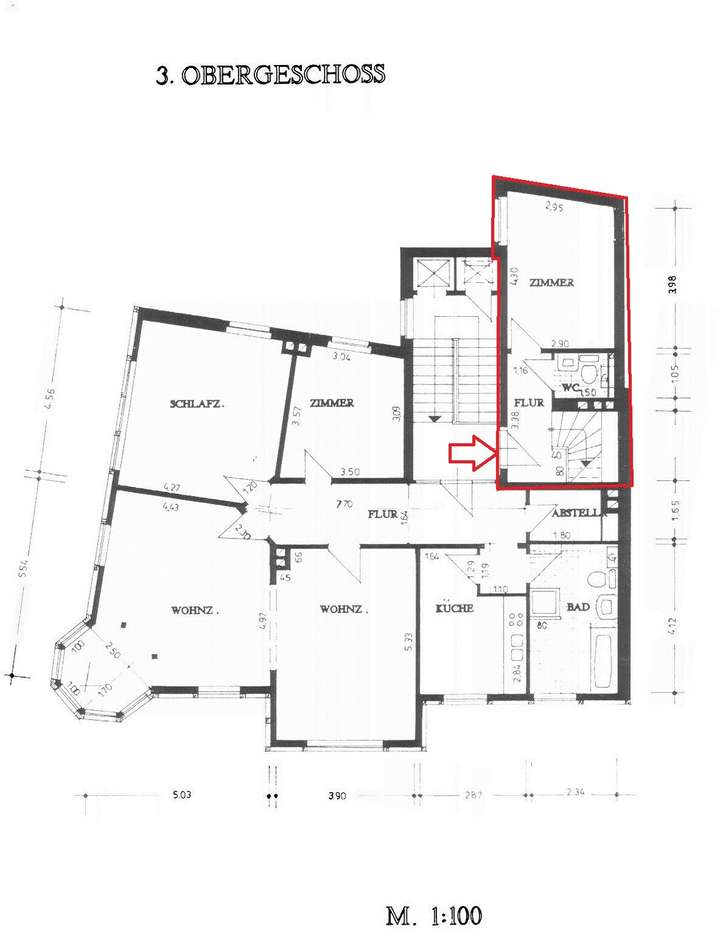 Grundriss DG Maisonette unten
