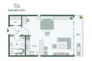 Großzügige 1-Zimmer-Wohnung mit großem Balkon und weitläufiger Fensterfront im Zentrum-Nord – 4105 Zentrum-Nord, Leipzig – Vorschaubild 18