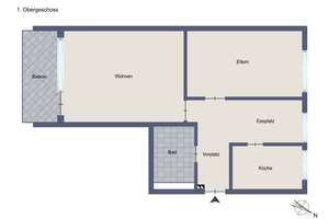 Freie 2-Zimmer-Wohnung mit Balkon und Garage in Bad Cannstatt – Die vollständige Adresse der Immobilie erhältst du vom Anbieter., 70376 Birkenäcker, Stuttgart – Vorschaubild 14