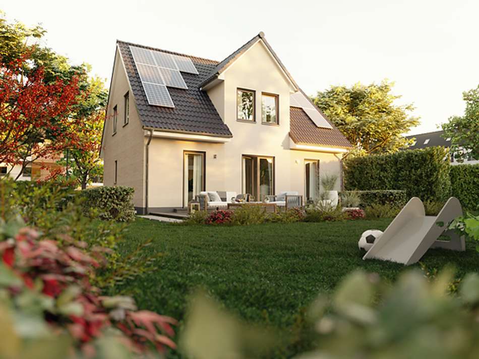 Gartenansicht PV Anlage