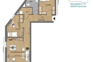 Moderne 3-Zimmer-Wohnung mit offener Küche und großem Balkon in Ahlem