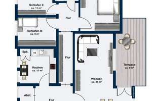 STILVOLLES WOHNEN AM STEIMKER BERG  -  EG-WOHNUNG MIT TERRASSE IN BESTLAGE – Die vollständige Adresse der Immobilie erhältst du vom Anbieter., 38446 Steimker Berg, Wolfsburg – Vorschaubild 12