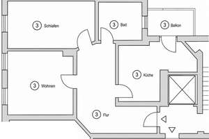 Eigentumswohnung mit Aufzug und Balkon in Lindenau – 4177 Lindenau, Leipzig – Vorschaubild 3