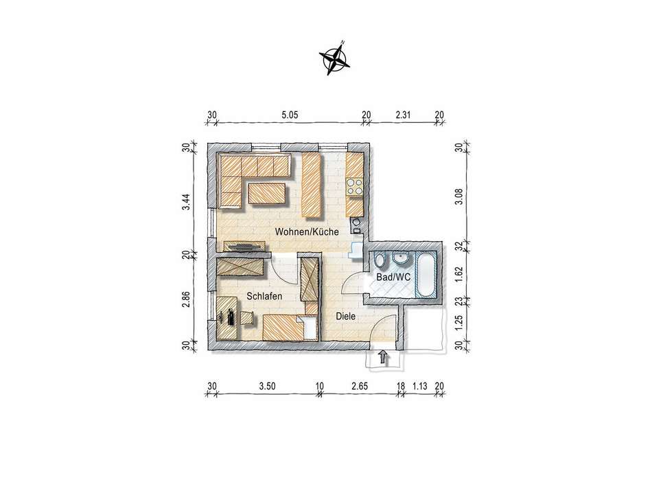  2-Zimmer-Wohnung 