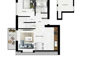 Lichtdurchflutete 2-Zimmer-Wohnung mit Spitzboden inkl. Küche und Klimaanlage – 40629 Grafenberg, Düsseldorf – Vorschaubild 9
