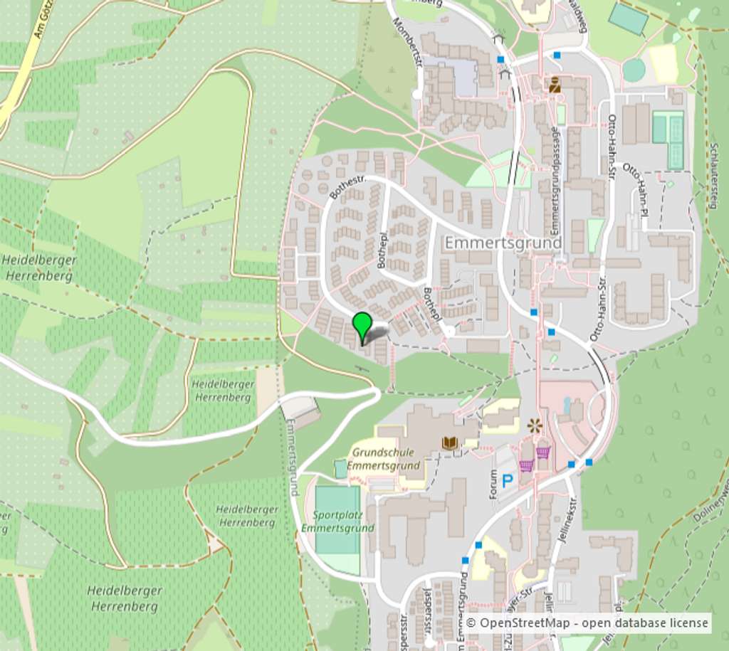 Immobilie in Heidelberg - Heidelberg-Emmertsgrd: Terrassenhaus direkt am Wald, 47m² WZ, ELW mgl., Garage, keine K-Prov., FREI - Bild 1