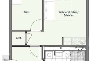 Neubau // Erstbezug // 1,5-Zimmer // Balkon // Einbauküche
