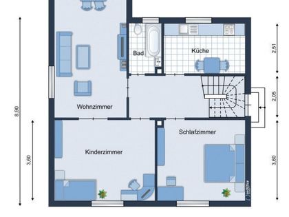 Schöne sale 3 ZKB + Balkon 2. OG links Wohnung zu vermieten 037/012