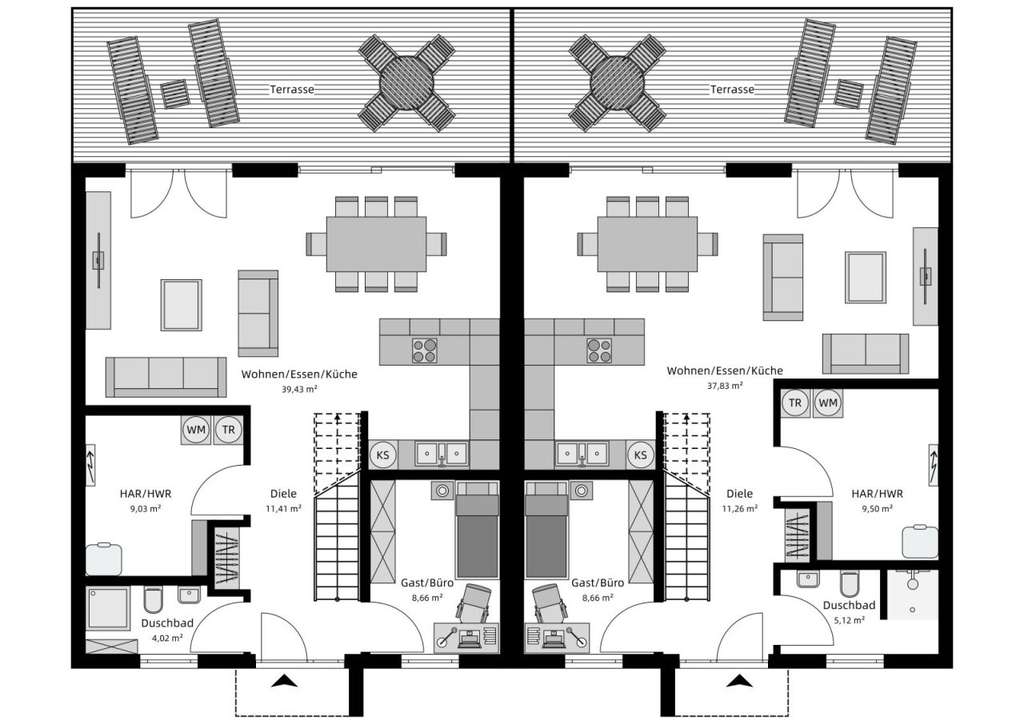 Immobilie in Fuldabrück - Doppelhaushälfte als KfW40PLUS - Baugebiet Fuldabrück - Bild 4