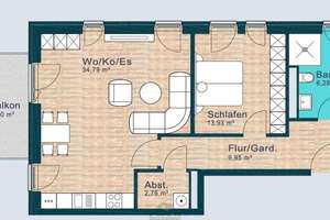 Großzügige Zwei-Zimmer-Wohnung mit hochwertiger Ausstattung, Küche und Stellplatz in Achim – Die vollständige Adresse der Immobilie erhältst du vom Anbieter., 28832 Achim – Vorschaubild 17