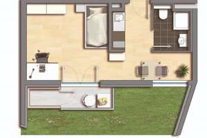  1-Zimmer-Wohnung mit Balkon Nähe Uni Hohenheim – Steckfeldstraße 1, 70599 Steckfeld, Stuttgart – Vorschaubild 2