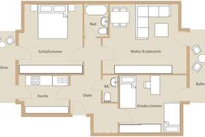 Sonnige 3-Zimmer-Dachgeschoss-Wohnung mit zwei Balkonen und Parkblick – 81547 Giesing, München – Vorschaubild 11