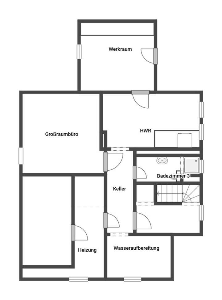 Grundriss Skizze 1. UG
