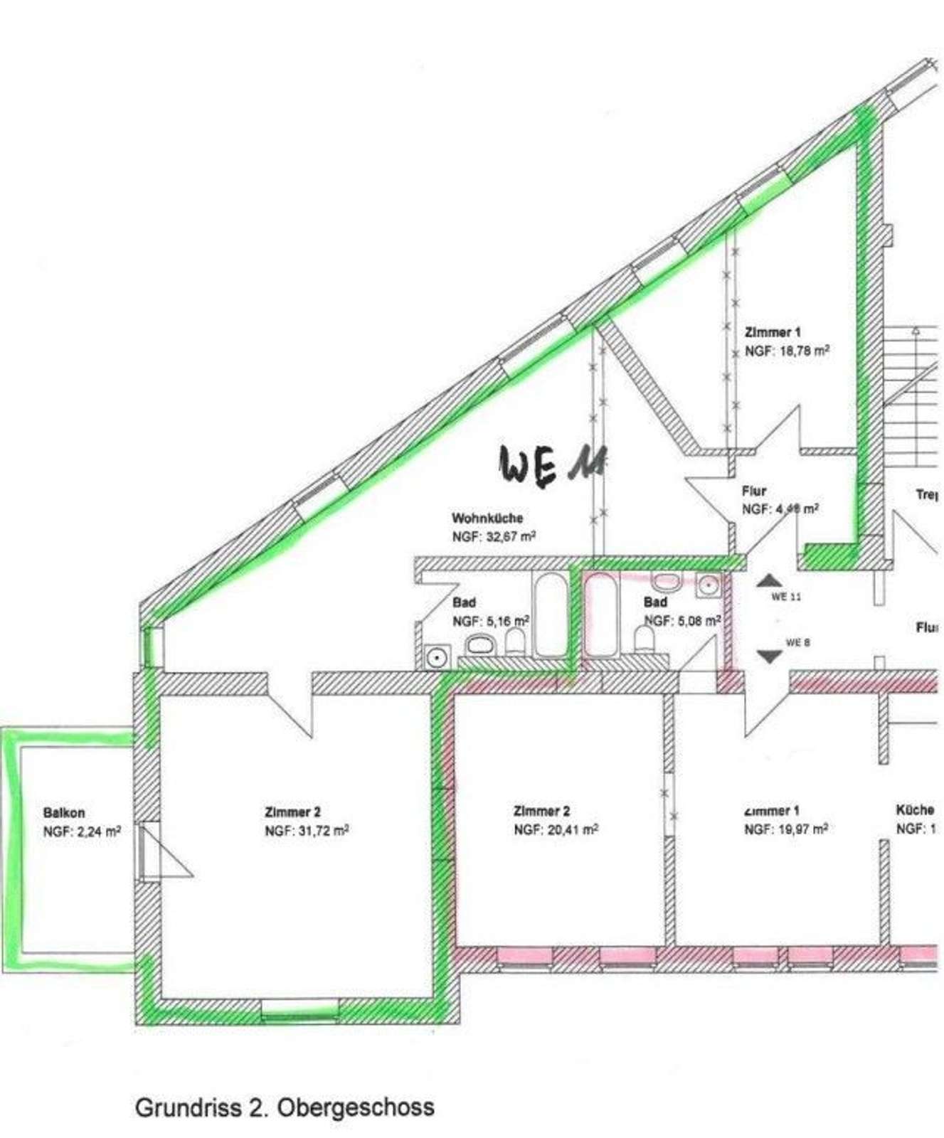 Große und moderne 2-Zimmer-Wohnung mit Balkon in Erfurt