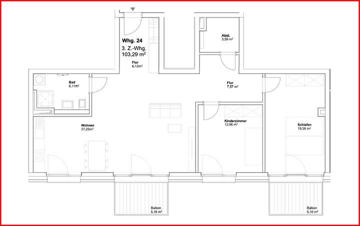 Wohnung 24_3 Zimmer 100er Wohn