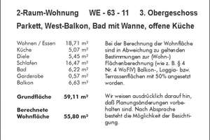 "Quartis Les Halles" in Düsseldorf-Pempelfort, helle 2-Raumwohnung mit Parkett und Südwestbalkon. – Schinkelstr. 63, 40211 Pempelfort, Düsseldorf – Vorschaubild 8