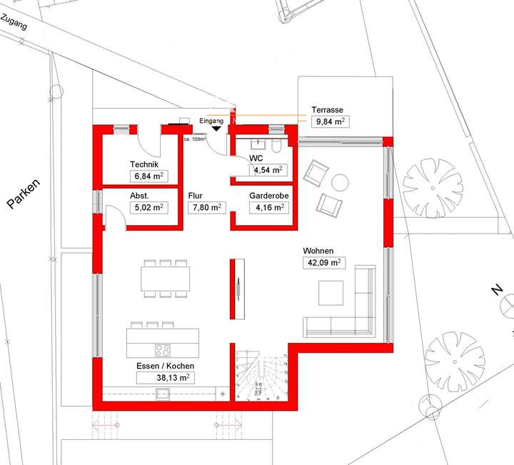 EG Grundriss - Grundstück  Syr