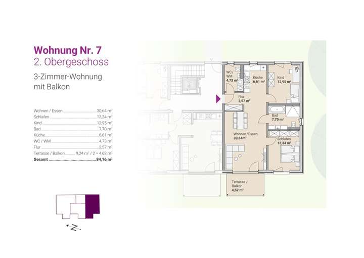 Grundriss Whg. Nr. 7