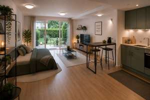 Garten - Loftwohnung mit überdurchschnittlicher Raumhöhe, herrl.Terasse, Neubau, Kapitalanl. oder SB – Randersackerer Str. 46 a/b, 97072 Sanderau, Würzburg – Vorschaubild 3