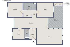3 ½-Zi.-ETW in 1. OG mit Südbalkon und TG-Stellplatz – Die vollständige Adresse der Immobilie erhältst du vom Anbieter., 70619 Heumaden, Stuttgart – Vorschaubild 13