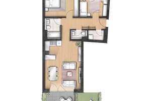 Neubau/Erstbezug ruhige 3Z mit Terrasse/Lodgia & Einbauküche – Am Güterbahnhof 9, 23558 Sankt Lorenz Süd, Lübeck – Vorschaubild 2