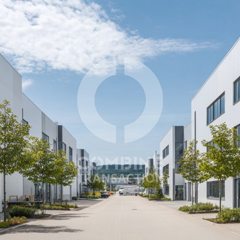 ca. 4.300 m² hochwertige Neubau Hallenflächen mit Büro zu Vermieten - combine Transaction