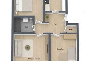 Wunderschöne 3-Zimmer Wohnung mit Balkon und praktischen Grundriss! Ruhig, Grün, verkehrsgünstig.  – Die vollständige Adresse der Immobilie erhältst du vom Anbieter., 80689 Blumenau, München – Vorschaubild 2