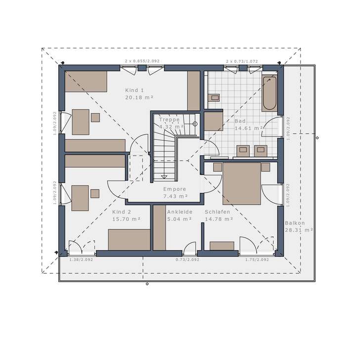 Grundriss Obergeschoss