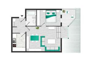 2 ZKB in HD-Schlierbach mit Wintergarten und Terrasse Kapitalanlage – Hermann-Löns-Weg 4, 69118 Schlierbach, Heidelberg – Vorschaubild 3