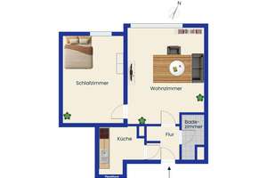Attraktive Kapitalanlage in Braunschweig – Vermietete 2-Zimmer-Wohnung mit Stellplatz – Die vollständige Adresse der Immobilie erhältst du vom Anbieter., 38118 Westliches Ringgebiet, Braunschweig – Vorschaubild 6