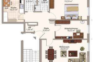 Lebensraum in Bielefeld: 3-Zimmer-Wohnung in Bi-Senne – Strehlener Straße 5, 33659 Senne, Bielefeld – Vorschaubild 8