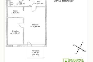 2 Zimmerwohnung in Hannover / Badenstedt – Albrecht-Schaeffer-Weg 99, 30455 Badenstedt, Hannover – Vorschaubild 3
