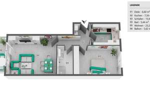 Gepflegte 2-Zimmer-Wohnung aus 1995 – vermietet, mit Garage & Stellplatz - St. Ilgen – Die vollständige Adresse der Immobilie erhältst du vom Anbieter., 69181 Leimen – Vorschaubild 12