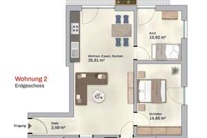 Wohnung Nr. 2 EG - REDUZIERT - NEUBAU - 3 Zimmerwohnung mit Garten – Manzostraße 3, 80997 Allach, München – Vorschaubild 6