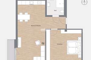 antaris Immobilien GmbH ** Modern & gemütlich: 2-Raum-Wohnung mit Einbauküche ** – Die vollständige Adresse der Immobilie erhältst du vom Anbieter., 99084 Altstadt, Erfurt – Vorschaubild 9