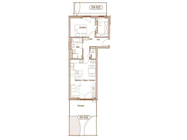 Grundriss Wohnung E 502