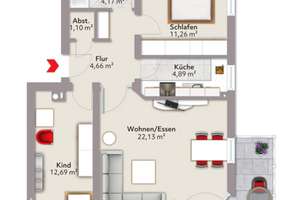 Frisch renovierte 3-Zimmer-Wohnung mit neuer Einbauküche, Balkon & Stellplatz in Büttelborn