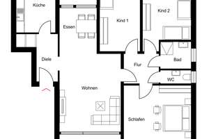 Gut geschnittene 4-Zimmer-Wohnung mit Renovierungsbedarf – Die vollständige Adresse der Immobilie erhältst du vom Anbieter., 40549 Oberkassel, Düsseldorf – Vorschaubild 16