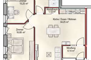 3 Zimmer Wohnung in Ulm-Unterweiler_Erstbezug  – Tannenweg 18, 89079 Unterweiler, Ulm – Vorschaubild 1