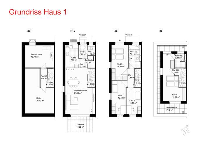 LIVING75 Grundriss Haus 1