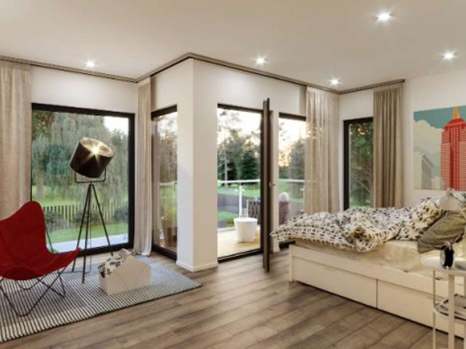 Lichtdurchflutetes Zimmer