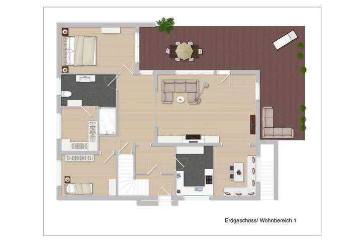 Erdgeschoss-Grundriss Wohnbere
